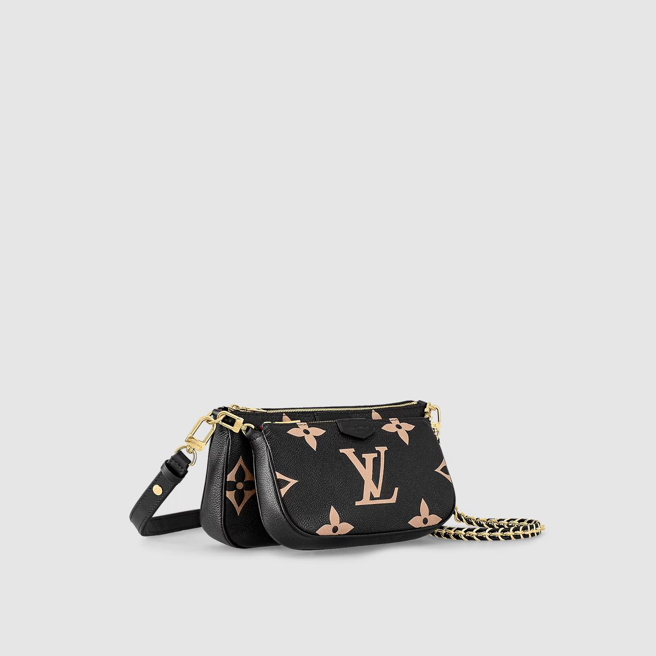Túi Louis Vuitton Multi Pochette Accessoires Nữ Bicolor Đen Be